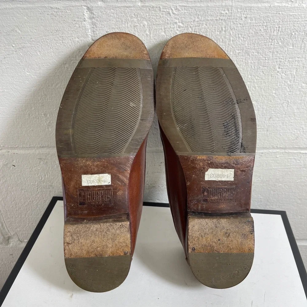 J. Murphy Johnston & Murphy Brown Leather Kiltie Tassel Loafers Men's 9.5 W‎